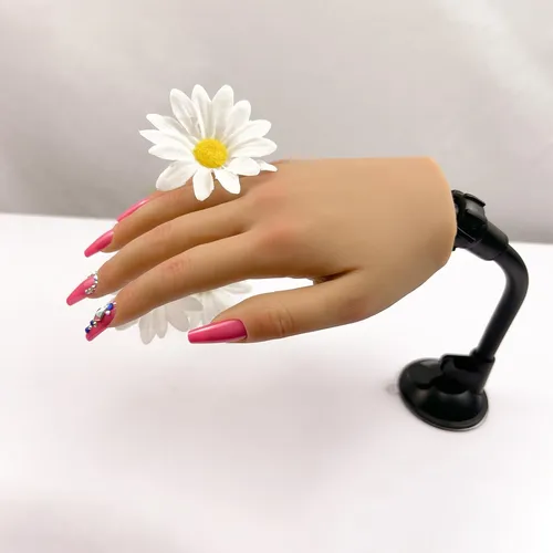 Mano De Práctica Uñas, Mano De Silicona Suave Nail Ar...