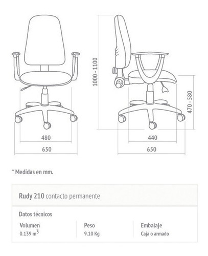 Imagen 4 de 6 de Sillón Profesional Oficina Neumatica Alto Kromos Rudy 210