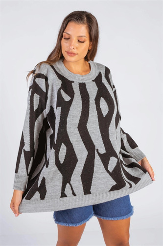 Sweaters Oversize Estampado Cebra Talles Grandes