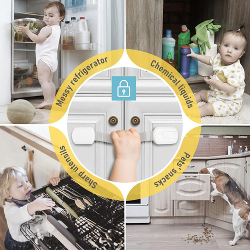 Cerraduras Seguridad Para Niños Ajustable Para Frigoríficoajustables Y Flexibles Para Niños Y Bebéscajones, Muebles, Frigoríficos