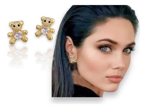 Aretes De Oro 18k  Trendy Zirconia/diamante Envio Gratis.