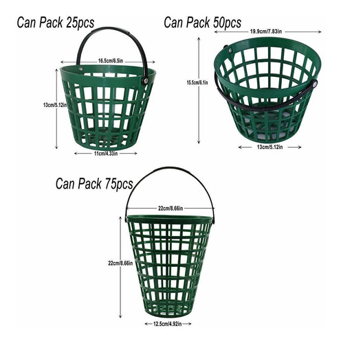 Zly Cesta Pelota Golf Contenedor Asa Soporte Bola Que