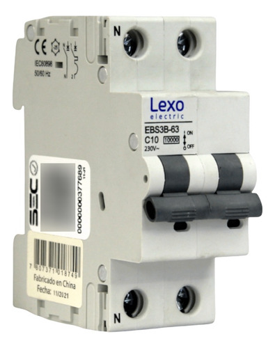 Pack 2u Automatico Bipolar Lexo 2x10a 10ka C Certificado Sec
