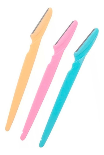 Set De 12 Navajas Perfiladoras De Cejas Colores Variados Multicolor