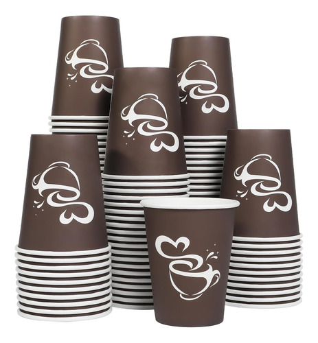 100 Vasos De Papel De 12 Oz, Vaso Desechable Para Bebidas Ca