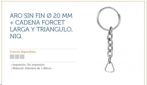 Imagen 2 de 5 de Aro Sin Fin Ø 20 Mm + Cadena Forcet Larga Y Triángulo X 100