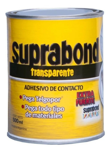 Adhesivo Suprabond Transparente Extra Fuerte En Lata 500 Ml.