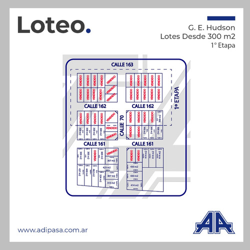 Loteo - Pueblo Nuevo - G. E. Hudson - Berazategui Lotes Desde 300 M2