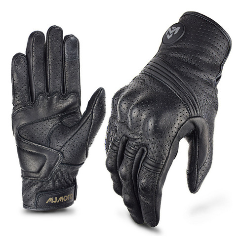 Guantes De Moto Retro De Piel Con Pantalla Táctil