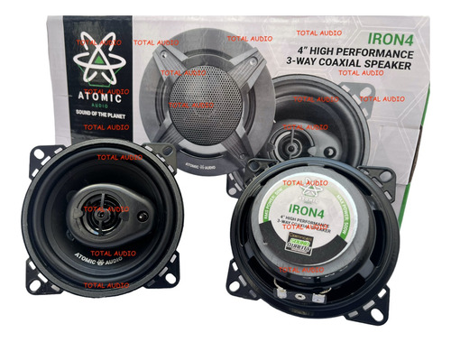 Bocinas Coaxiales 4 PLG Atomic Audio Iron4 500w Max 3 Vias