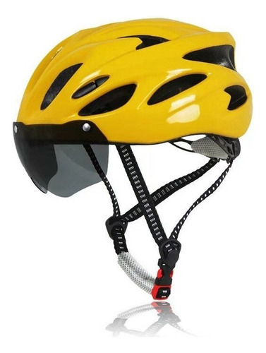 Casco De Bicicleta Con Luz Trasera Led Y Gafas Moda A