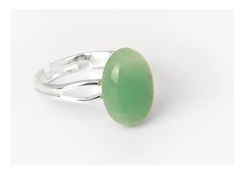 Anillo De Mujer Piedras Naturales Aventurina Verde