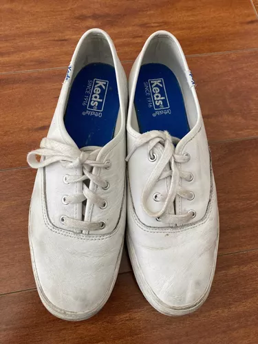 sagrado Tubería Organo Zapatillas Plataforma Cuero Keds Blancas Talla 40 Poco Uso