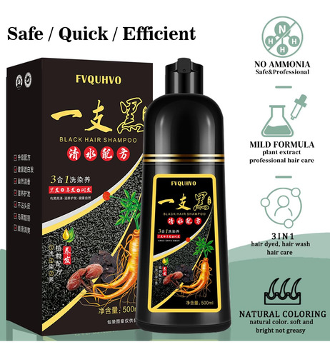 Shampoo De Cor De Cabelo Preto Fvquhvo Para Cabelos Grisalho