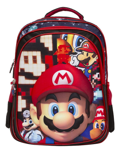 Mochila Infantil De Costas Super Mario 3d Tam G Desenho