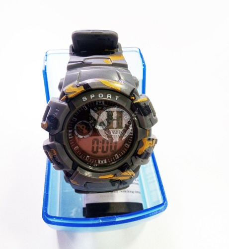 Reloj Tactico Digital Camo Gris Militar Alarma Cronometro 