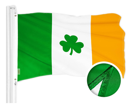 G128 Bandera Irlandesa Del Trébol De Irlanda | 3x5 Pies | Po