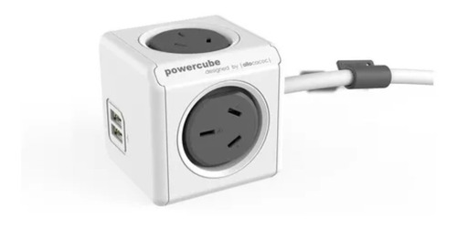 Imagen 1 de 3 de Prolongador Zapatilla Eléctrico Con Usb Power Cube De 3 M