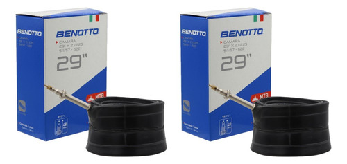 Par De Cámaras Benotto Montaña R29 X 2.1 / 2.25 Válvula Francesa Color Negro