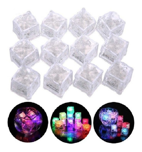 400 Cubos De Hielos Luminosos Led Sumergibles Colores 