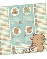 Comprar Kit Imprimible Etiquetas Capibara Celestes Para Nenes Pdf