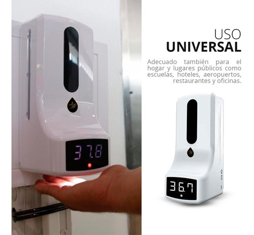 Imagen 5 de 9 de Termómetro Y Dispensador De Gel Para Negocio K9 Pro
