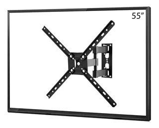 Suporte Para Tv Tri-articulado Lcd Led 26 32 40 42 47 50 55 Cor Preto