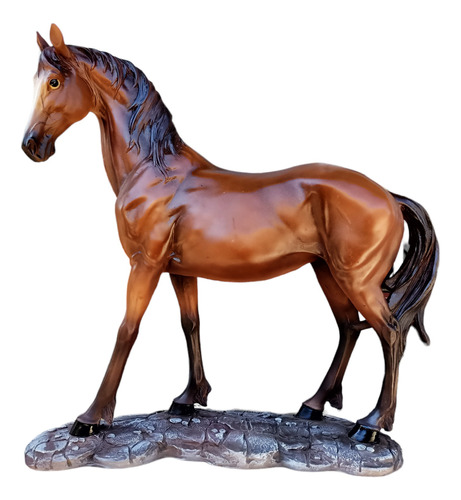 Escultura De Caballo De Pie, Figura De Resina De 48cm 