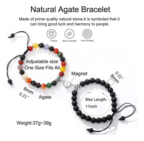 (e) Pulseras Magnéticas For Parejas, Vintage, A Juego, Con