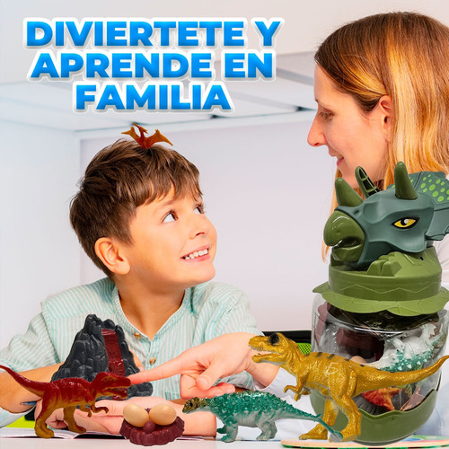 Set Dinosaurios Bote Cabeza Dinosaurio Triceratops Infantil