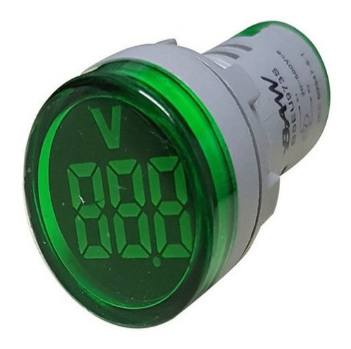 Mini Voltímetro Digital 20-500vca Ojo Buey Ext 29mm Verde. 