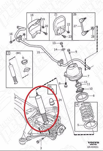 Amortecedor Traseiro Volvo S80 2.8 T6 V6 2001-2005 Original