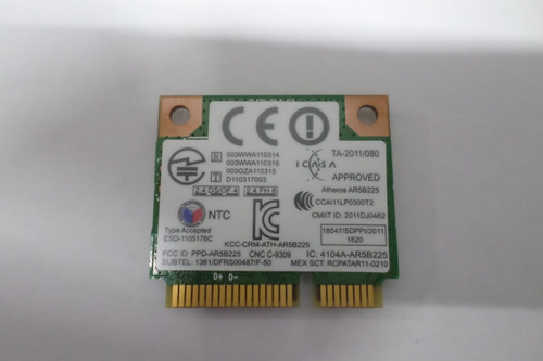 Pci Wireless + Bt Ar5b225 Samsung Np275e4e Np270e4e Np300e4c