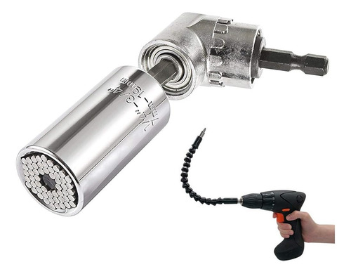 ~? 7mm-19mm Universal Socket Grip Ratchet Wrench Power Drill