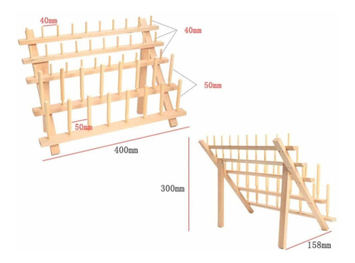 Soporte Para Rosca Estante Hilo 2 1 Plegable Madera 46