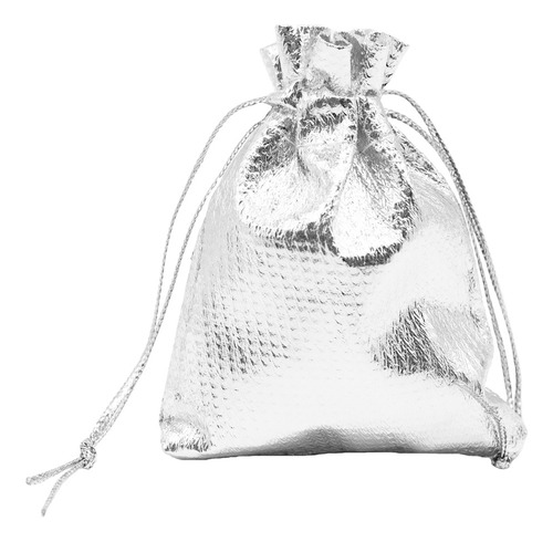 Bolsa Organza Metalizada C/plateado 7x9 Cms  Paquete 50 Und 