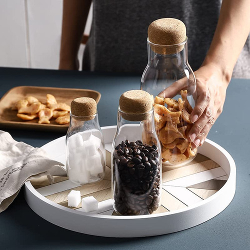 Ivailex Tarros De Cristal Con Tapas De Corcho, Tarro De Cara