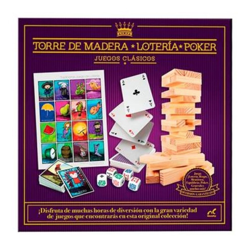 Juegos Clasicos Lotería Pocker Torre De Madera Bingo
