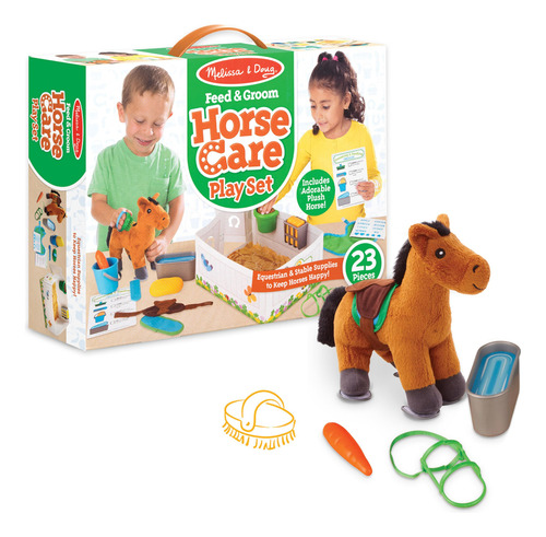 Melissa & Doug Set De Juego De Cuidado De Caballos Para