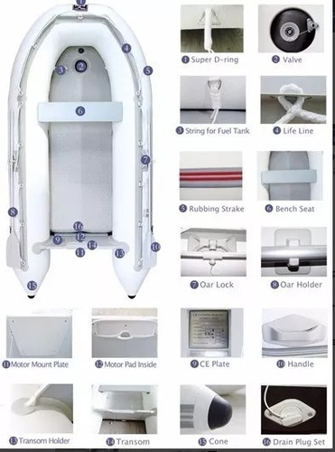 Bote Inflable Combo 3.2m + Motor 2t De 5.8hp Ideal Familia