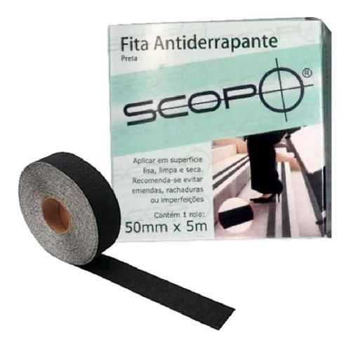 Fita Antiderrapante Scopo Preta 50x20m