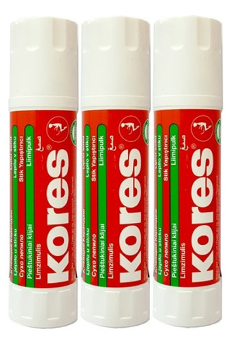 Lápiz Adhesivo Kores 20 Grs Blíster C/ 3 Pz