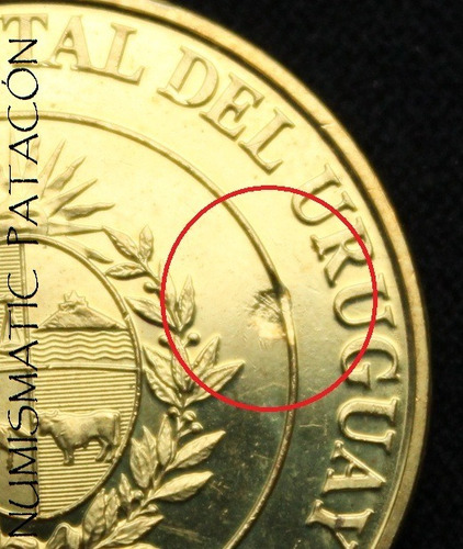 Moneda 5 Pesos Uruguay 2014 Ñandu Con Defecto Acuñacion S/c