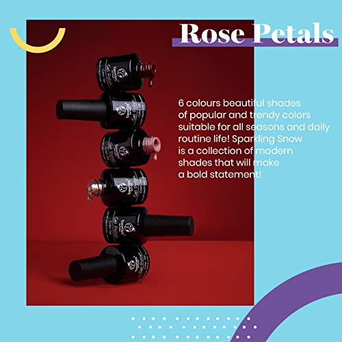 Esmalte De Uñas Secado Uv Edicion Petalos De Rosa 6 Pzs