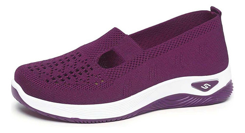 Zapatos De Malla Para Mujer, Transpirables, Informales, Con Suela Suave, Planos, Talla S