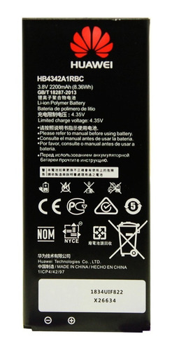 Bateria Para Huawei Y6 Scl-03 Hb4342a1rbc 2200 Mah