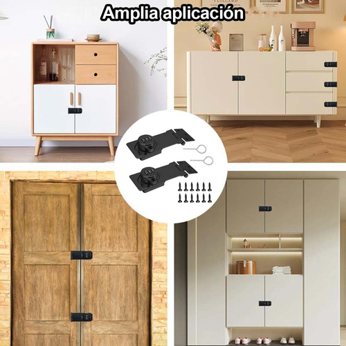 2 Cerraduras De Combinación Antirrobo P/ Puertas De Armarios