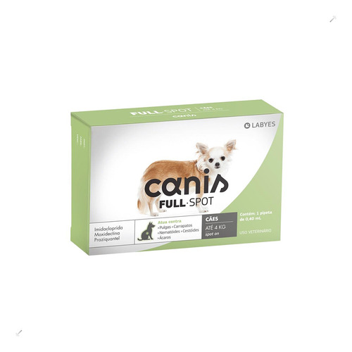 Antiparasitário Canis Fullspot 1 A 4kg 1 Pipeta