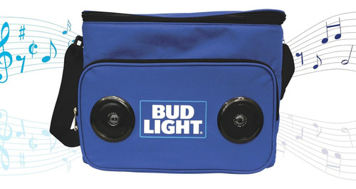 Bud Light Hielera Portátil con Altavoces Bluetooth Incorporados Color Azul 110v