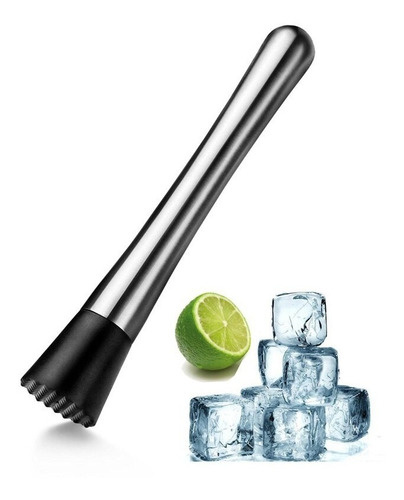 Imagen 2 de 7 de Mortero De Acero Para Tragos Barman Coctail Barra